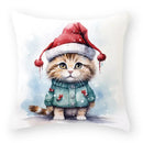 Christmas Cartoon Animal Printed Pillowcase by Axyaa: Decorative Throw Cover for Sofa, Living Room, Cushion
