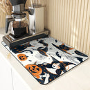 Axyaa Halloween Black Cat Antiskid Drying Mat