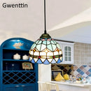 Axyaa Tiffany Glass Pendant Lamp: Elegant Ceiling Chandelier for Home Decor