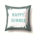 Axyaa Summer Coconut Tree Beach Sun Scene Pillow Cover 45x45cm