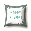 Axyaa Summer Coconut Tree Beach Sun Scene Pillow Cover 45x45cm