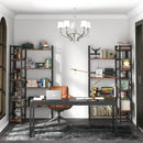 Axyaa Industrial Corner Bookshelf 70.8” Tall for Living Room Home Office