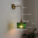 Axyaa Retro LED Wall Lamps, Copper Glass, Indoor Bedroom Bar Bathroom Mirror Light
