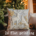 Axyaa Christmas Snowman Deer Pillow Cover for Sofa, Bedroom, Car - Rectangular Back Cushion