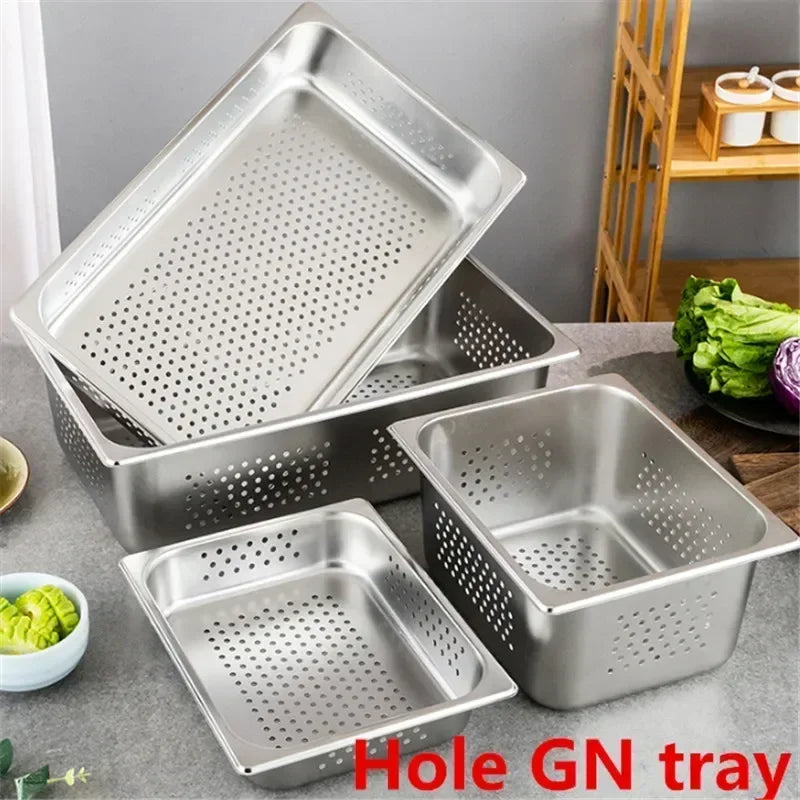 Axya Stainless Steel Mesh Strainer Vegetable Fruit Wash Basket GN Pan Water Filter Tray