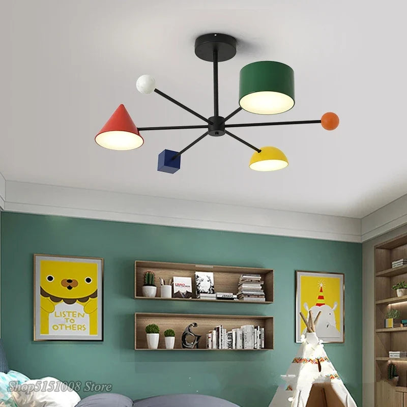 Axyaa Macaron Geometric Chandelier for Restaurant, Nursery, Kitchen Island