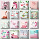Axyaa Flamingo Sofa Pillow Cover 45cmX45cm Square Cushion Case Boho Style