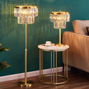 Axyaa Crystal LED Floor Lamp: Luxe Copper Lighting for Bedroom, Living, Dining Room
