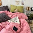 Axyaa Floral Fiber Washed Cotton Solid Color Four-Piece Quilt Cover Set