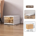 Axyaa Stackable Shoe Organizer Cabinet Drop Front Plastic Foldable Shoe Storage Box
