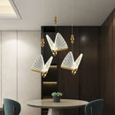 Axyaa Modern Butterfly Chandeliers: LED Hanging Lights for Home, Bedroom, Coffee Store