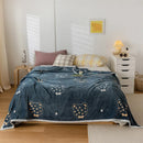 Axyaa Nordic Flower Print Plush Flannel Blanket, Soft Throw for Sofa Couch Bed