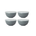 Axyaa Gray Plastic Bowl with Lid Set for Home Kitchen, Restaurant, RV, Camping
