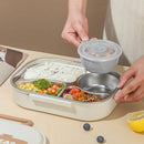Axyaa Stainless Steel Microwavable Bento Lunch Box with Insulated Bag