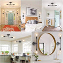 Axyaa Black Ceiling Light with Two E27 Bulb Base for Various Spaces