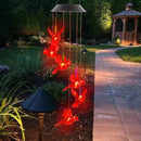 Axyaa Solar Redbird Wind Chime - LED Light, Waterproof Garden Decoration
