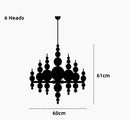 Axyaa Black White Beads Chandelier Moon Tears Pendant Luxury Kitchen Hanging Lamp