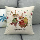 Easter Bunny Eggs Printed Pillow Covers 45x45cm - Axyaa Easter Decorations
