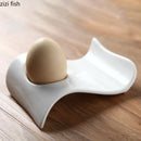 Axya White Ceramic Egg Tray Cup Rack Kitchen Tableware Specialty Plates Bowl