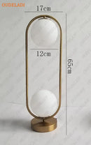 Axyaa Frosted Glass Ball Table Lamp Gold Silver Brass Black Study Bedroom Lighting