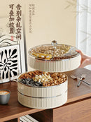 Axyaa Multi-Layer Rotating Fruit Tray with Dividers for Home Living Room