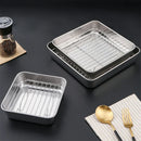 Axyaa Stainless Steel Square Food Tray Nonstick Bakeware for Kitchen Organization