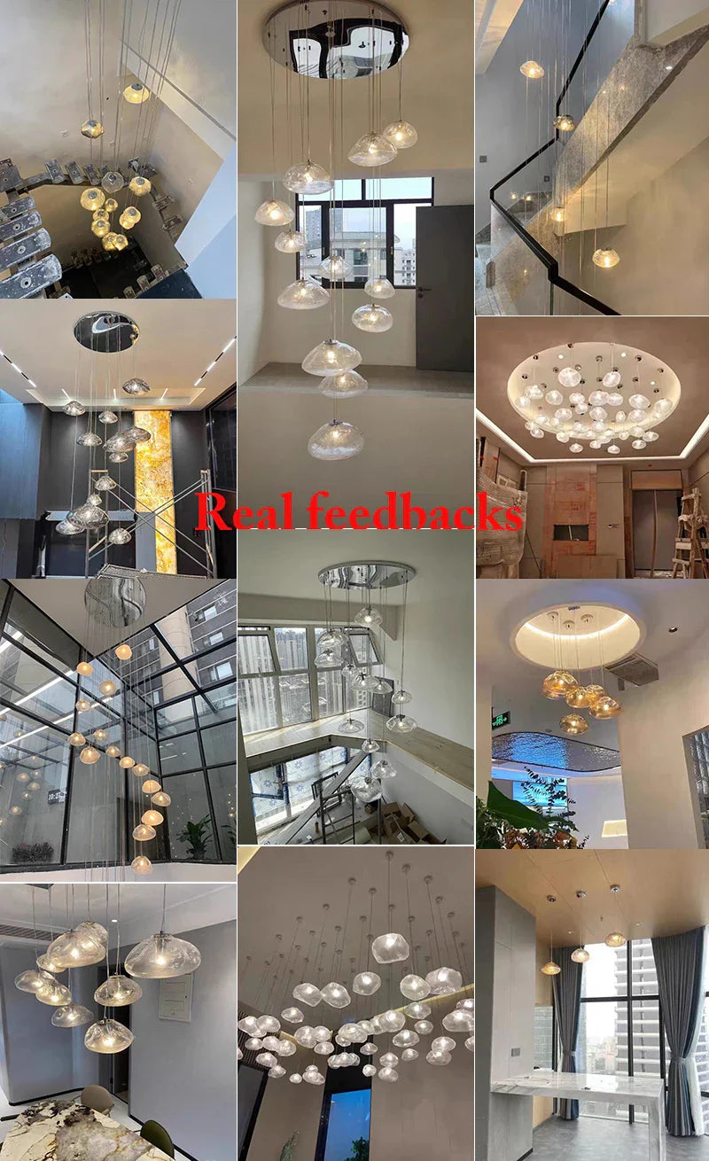 Axyaa Nordic Glass Pendant Light - Modern Hanging Lamp for Living, Dining, and Restaurants