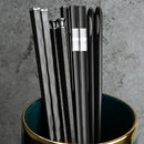 Axyaa Metal Chopsticks Set: Japanese & Chinese Sushi Alloy Non-slip Reusable Sticks