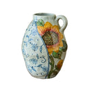 Axyaa Blue & White Underglaze Hand-Painted Rough Pottery Vintage Vase