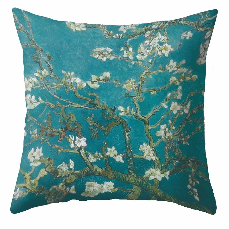 Axyaa Van Gogh Style Oil Painting Cushion Cover 45x45cm Square Pillow Case