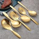 Axyaa Stainless Steel Serving Spoon Colander - Wide-mouthed, Catering Quality