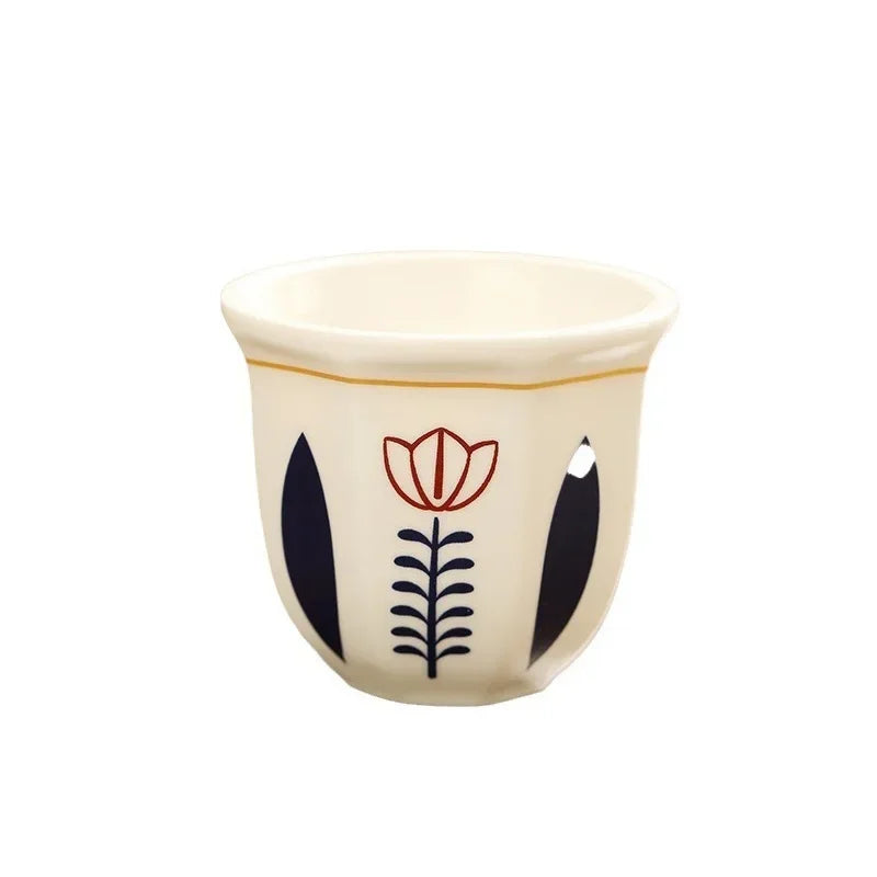 Axyaa Art Flower Espresso Cups - Set of 2