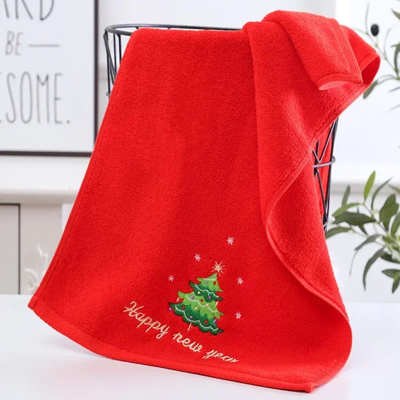 Axyaa Christmas Santa Claus Face Towel: Festive Holiday Decor Gift for Home & Bathroom