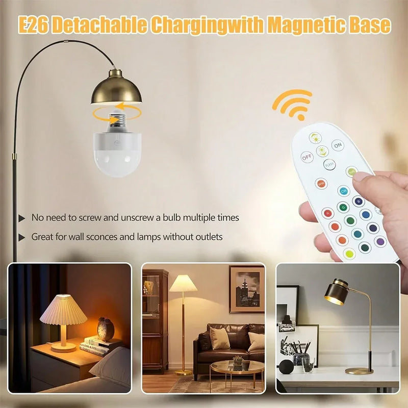 Axyaa RGB LED Bulb with Remote Control - Dimmable E27/E26 Interface