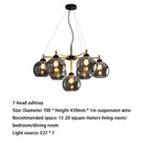 Axyaa Smoke Grey/Amber Multi Head Glass Chandelier for Modern Living Spaces