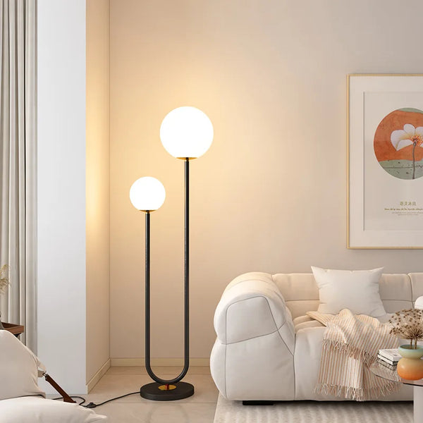 Nordic Double Head Glass Floor Lamp for Living Room and Bedroom by Axya
