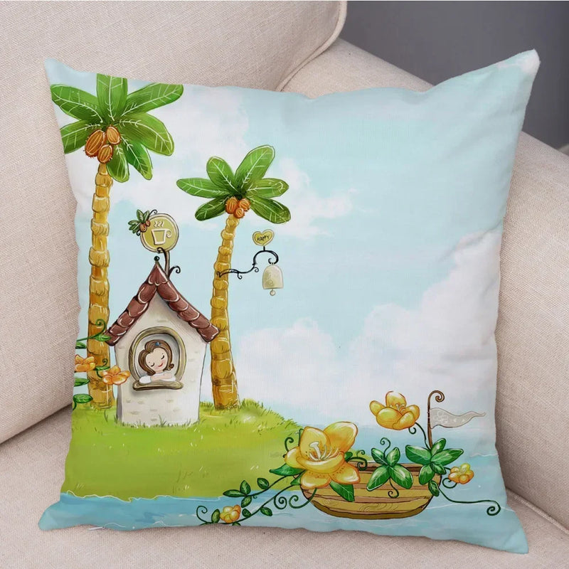 Axyaa Cartoon Design Pillowcase for Children's Room, Sofa, Home Decoration 45*45cm