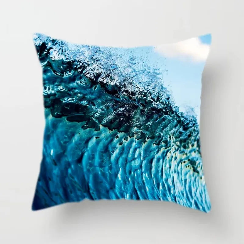 Axyaa Blue Polyester Decorative Cushion Cover 45x45cm Home Sofa Bed Pillowcase