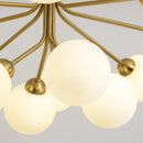 Modern Nordic Gold Chandelier with Glass Bubble Shades, Romantic LED Design by Axyaa