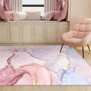 Axyaa Rose Gold Oil Painting Area Rug for Bedroom and Living Room