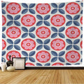 Axyaa Retro Floral Tapestry Wall Hanging: Orange & Green 70's Power Theme