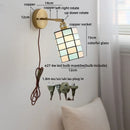 Axyaa Blue & White Glass Industrial LED Wall Sconce for Bathroom, Mirror & Stairway