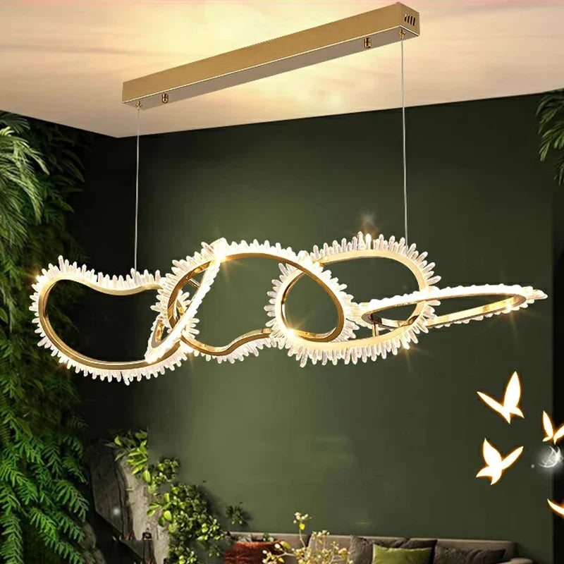 Axyaa Modern LED Pendant Chandeliers for Indoor Living and Dining Room Lighting