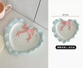 Axyaa Bowknot Dinner Plate for Girls - Heart Design, Ideal for Breakfast, Desserts & Snacks