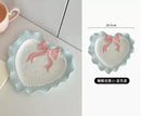 Axyaa Bowknot Dinner Plate for Girls - Heart Design, Ideal for Breakfast, Desserts & Snacks
