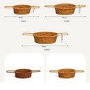 Rattan Bread Storage Basket by Axyaa: Portable Organizer for Picnic, Fruit, Sundries