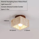 Axyaa Travertine Stone Ceiling Lamp Chandelier for Home Living Room Dining Room