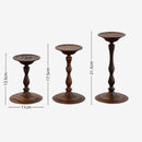 Axyaa Medieval Walnut Candlestick Ornaments - Hand-Turned French Wooden Table Atmosphere Holder