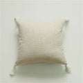 Axyaa Linen Tassel Pillow Cover 45*45cm - High-end Office Sofa Car Decor