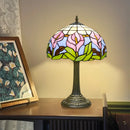Axyaa Calla Lily Stained Glass Desk Lamp, Handmade Night Light